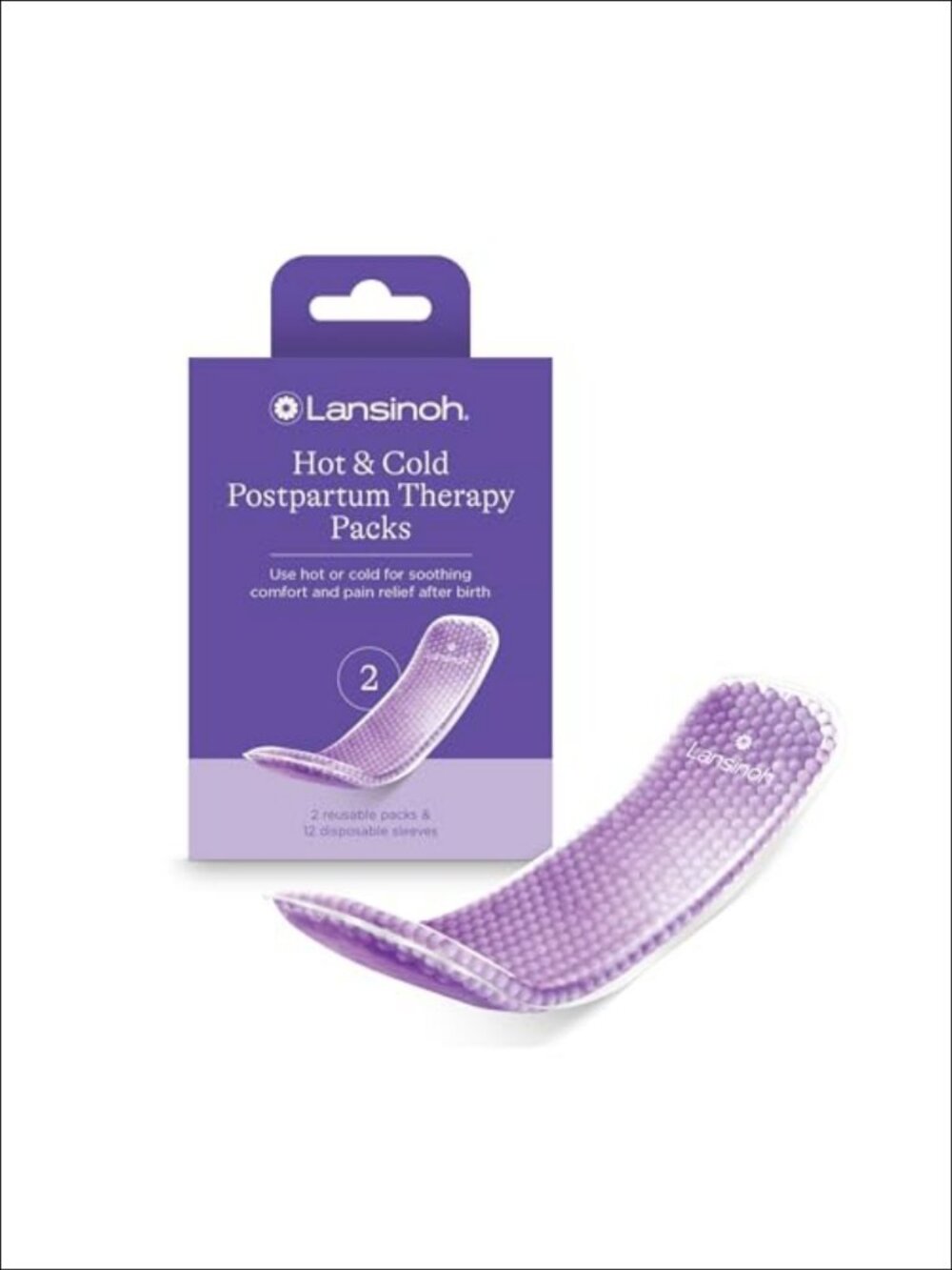 Reusable Hot Cold Postpartum Pads Slim Flexible 2 Count